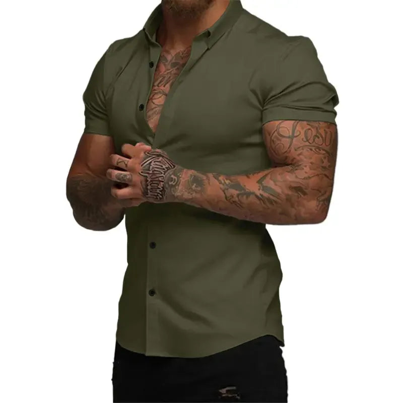 Men's slim-fit dress shirt