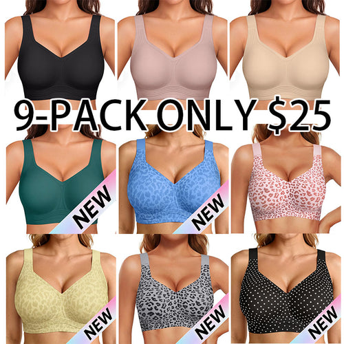Women Seamless Lift Bra Wireless Push Up No Underwire Full Coverage Plus Bras