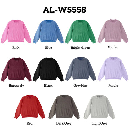 CLEARANCE SALE🔥Women's Waffle Knit Crewneck Sweatshirt
