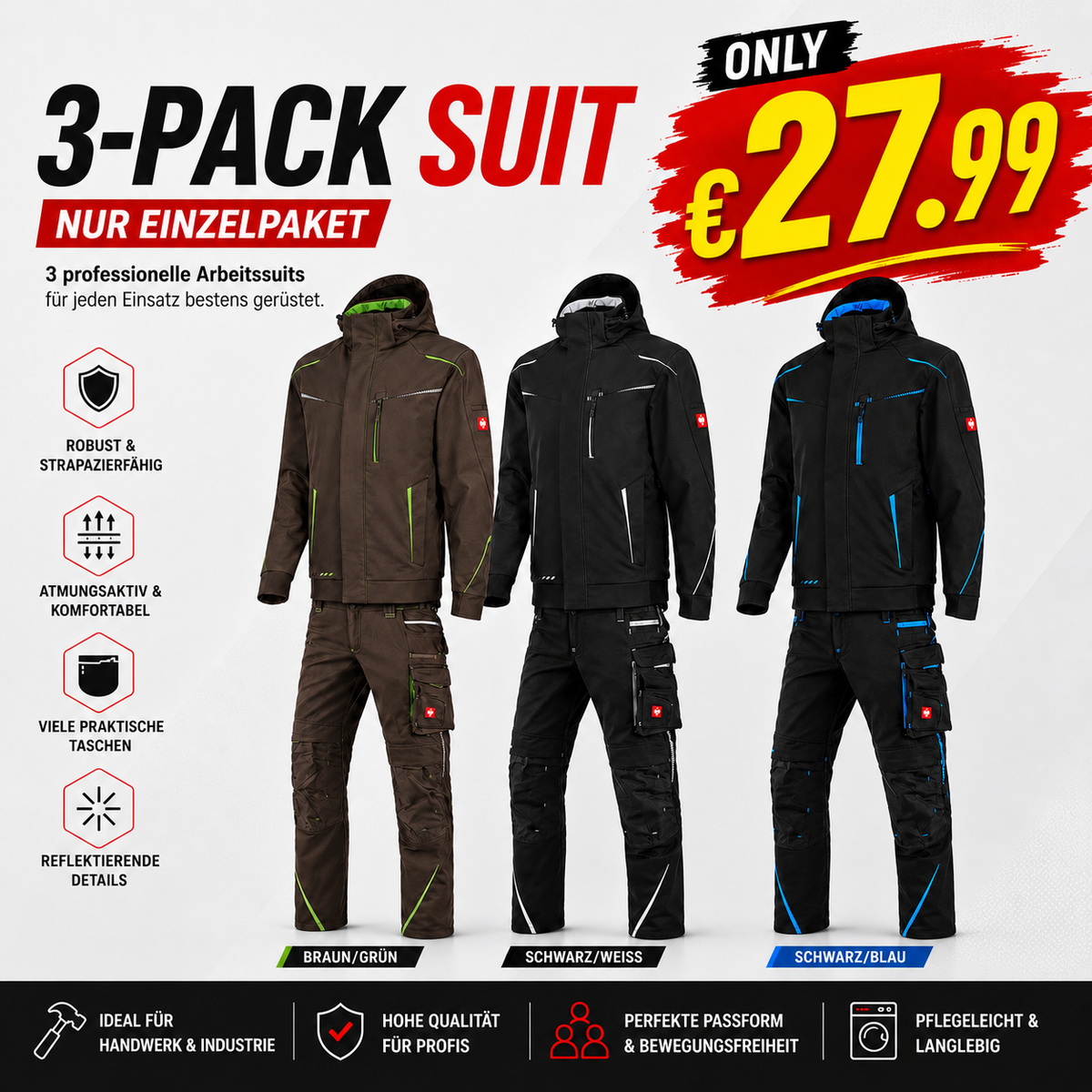 Offizieller Markenshop-Softshelljacke x Bundhose Set