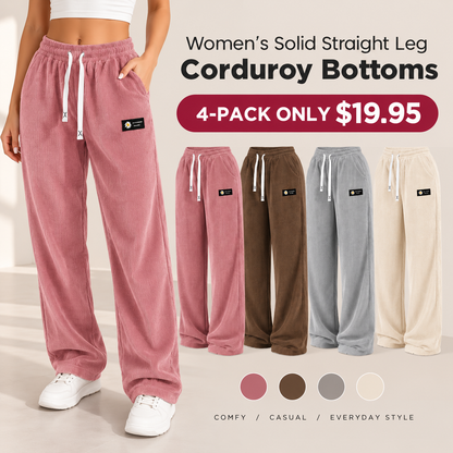 Women's Relaxed-Fit Straight-Leg Corduroy Pants