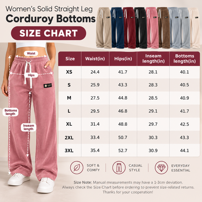 Women's Relaxed-Fit Straight-Leg Corduroy Pants