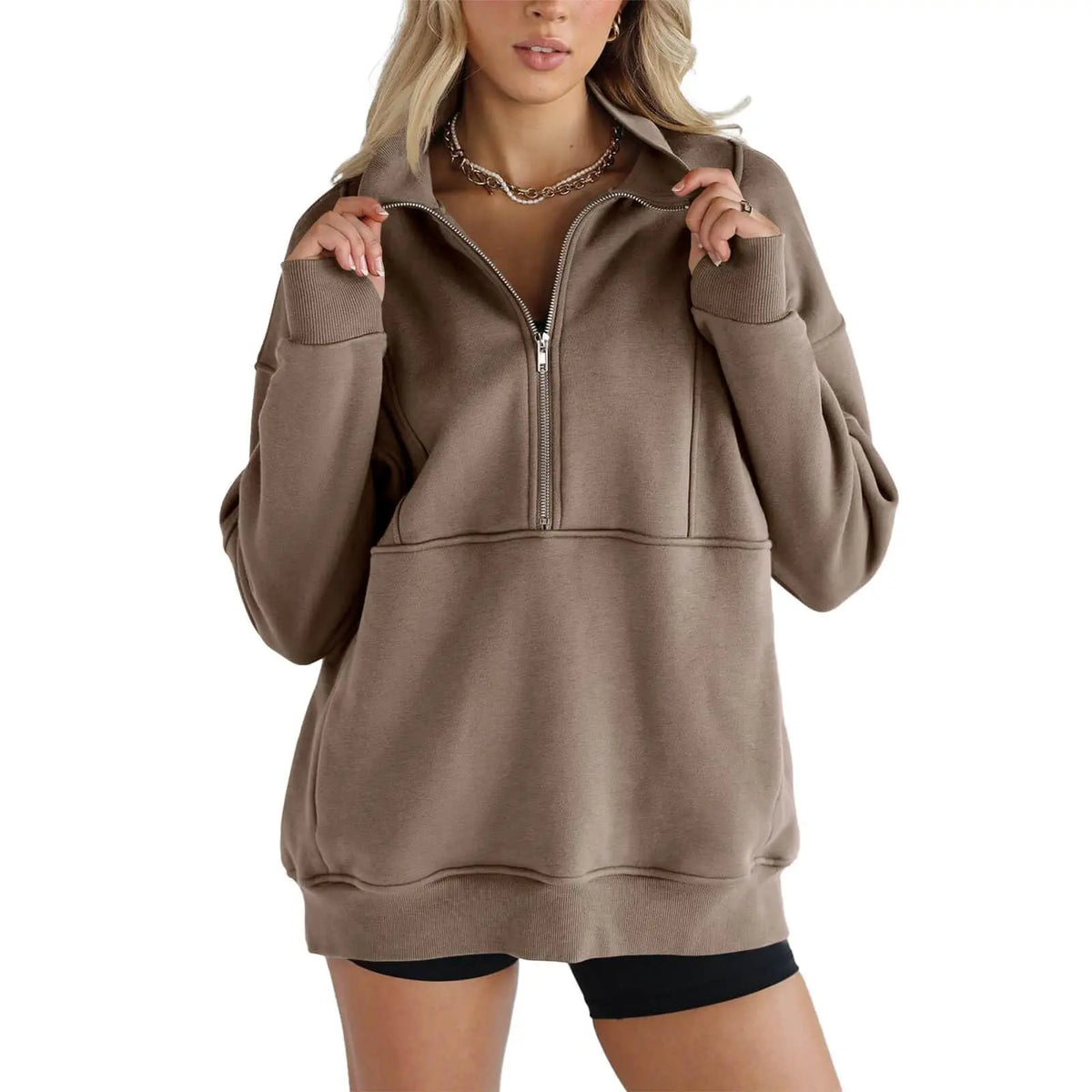 Women's Half Zip Fleece Sweatshirt