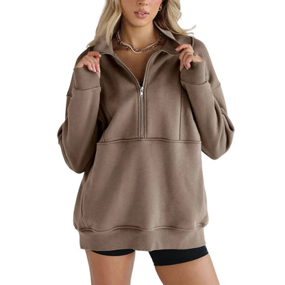 Women's Half Zip Fleece Sweatshirt