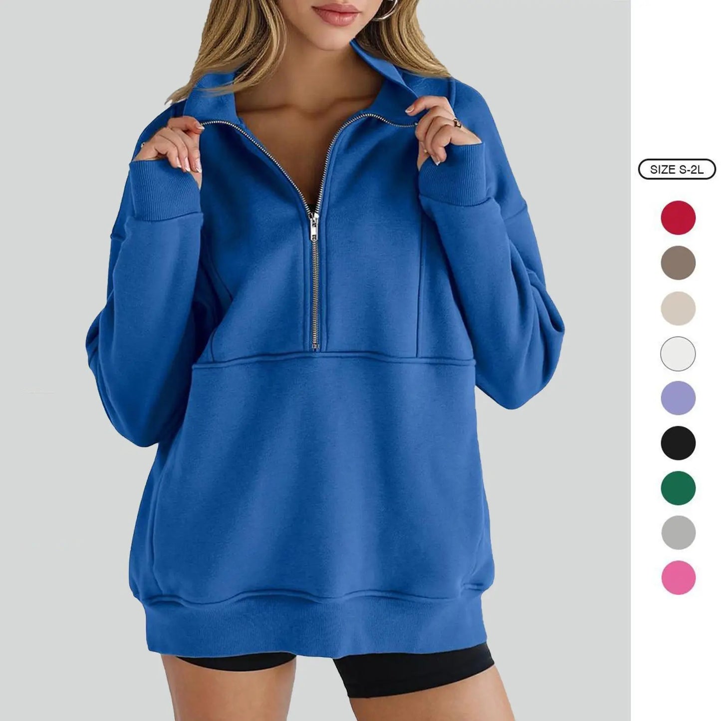 Women's Half Zip Fleece Sweatshirt