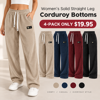 Women's Relaxed-Fit Straight-Leg Corduroy Pants