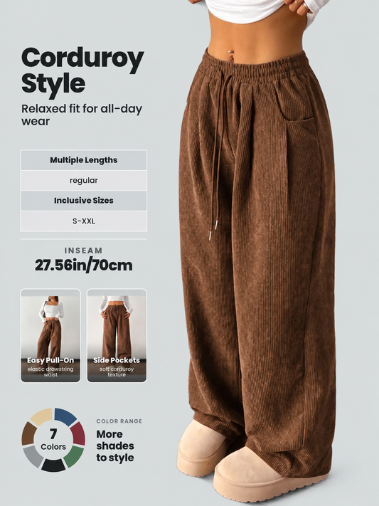 Women's Vintage Corduroy Loose Straight Pants
