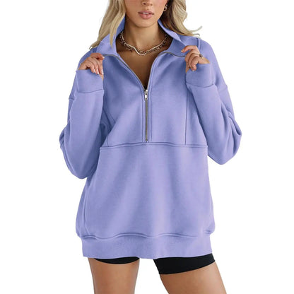Women's Half Zip Fleece Sweatshirt