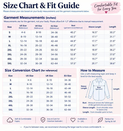Plus-Size Solid Long Sleeve Button Up Blouse for Spring & Fall