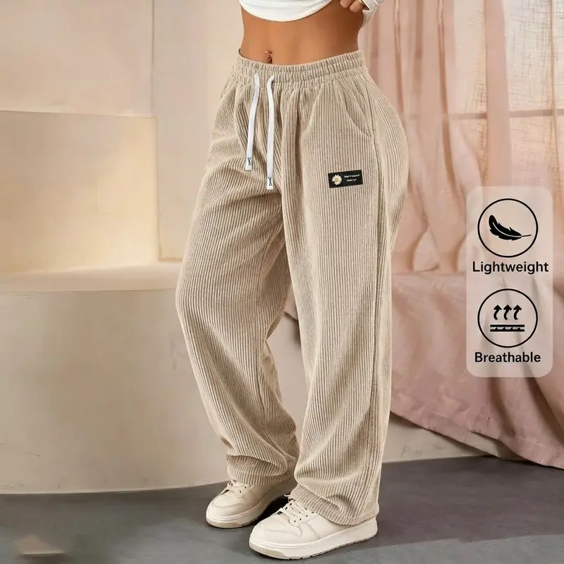 Women's Relaxed-Fit Straight-Leg Corduroy Pants