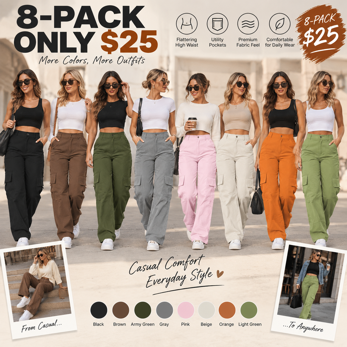 Women's Stylish Slimming Cargo Pants