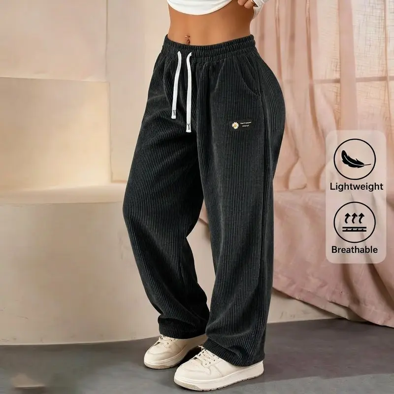 Women's Relaxed-Fit Straight-Leg Corduroy Pants