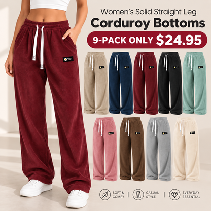Women's Relaxed-Fit Straight-Leg Corduroy Pants