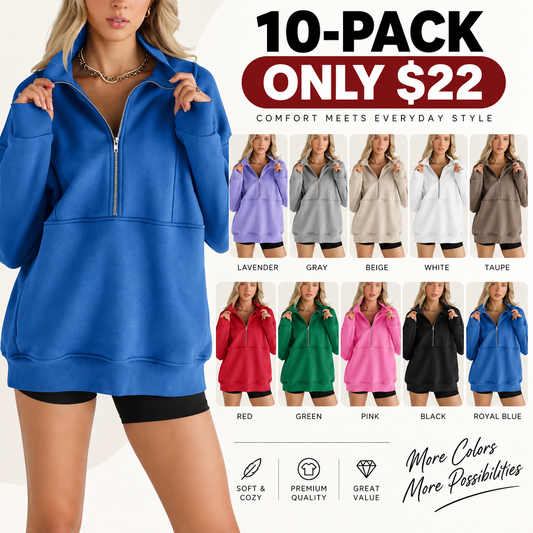 Women's Half Zip Fleece Sweatshirt