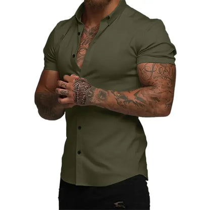 Men's slim-fit dress shirt